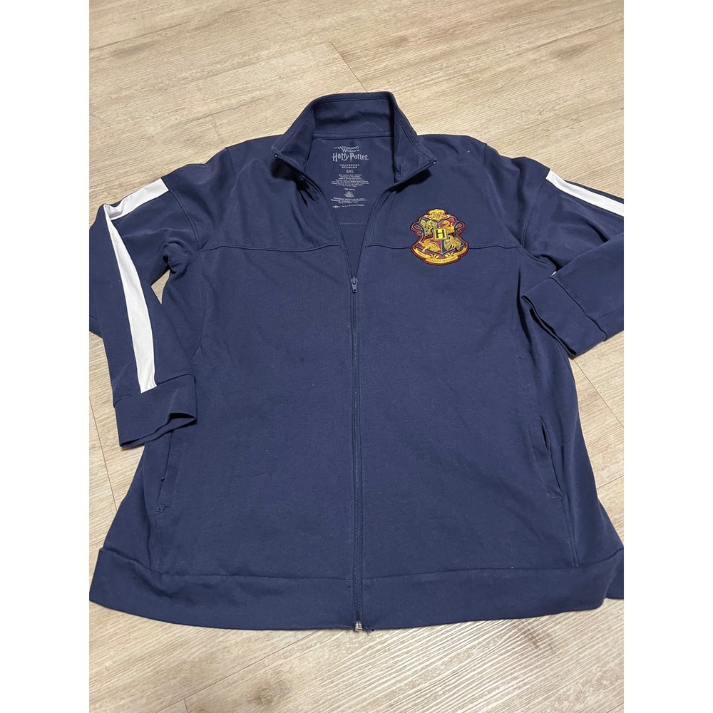 Harry Potter Universal Studios Hogwarts Track‎ Jacket Navy Blue Mens 2XL Zip Up